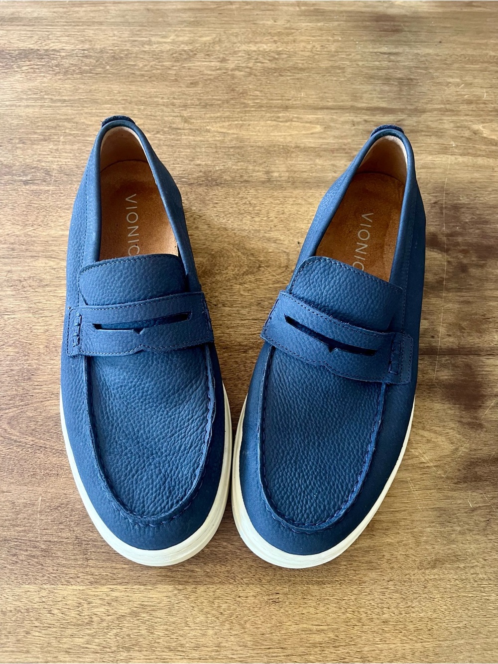 Men's Vionic Thompson Navy Penny Loafers Size 10 EUC